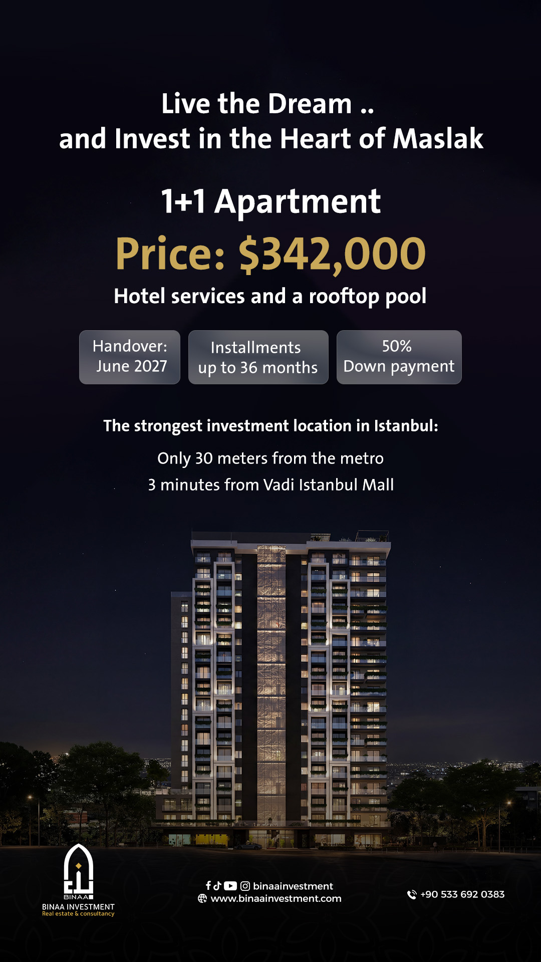 Live the Dream & and invest in heart of Maslak